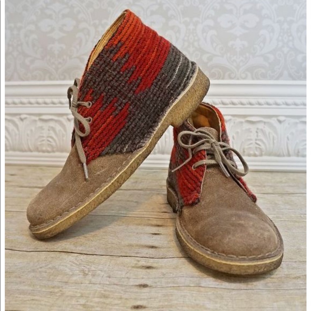 Clark’s Desert boot in Woolrich Aztec wool